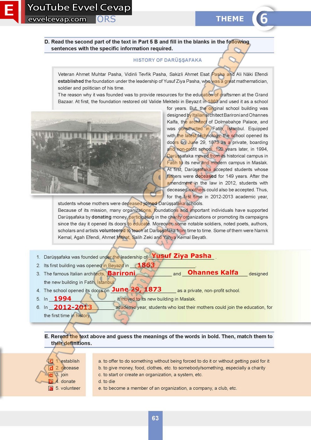 12. Sınıf İngilizce Meb Yayınları Ders Kitabı Cevapları Sayfa 63