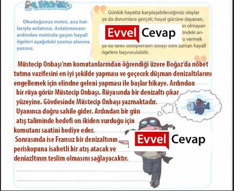 Müstecip Onbaşı Metni Etkinlik Cevapları (4. Sınıf Türkçe)