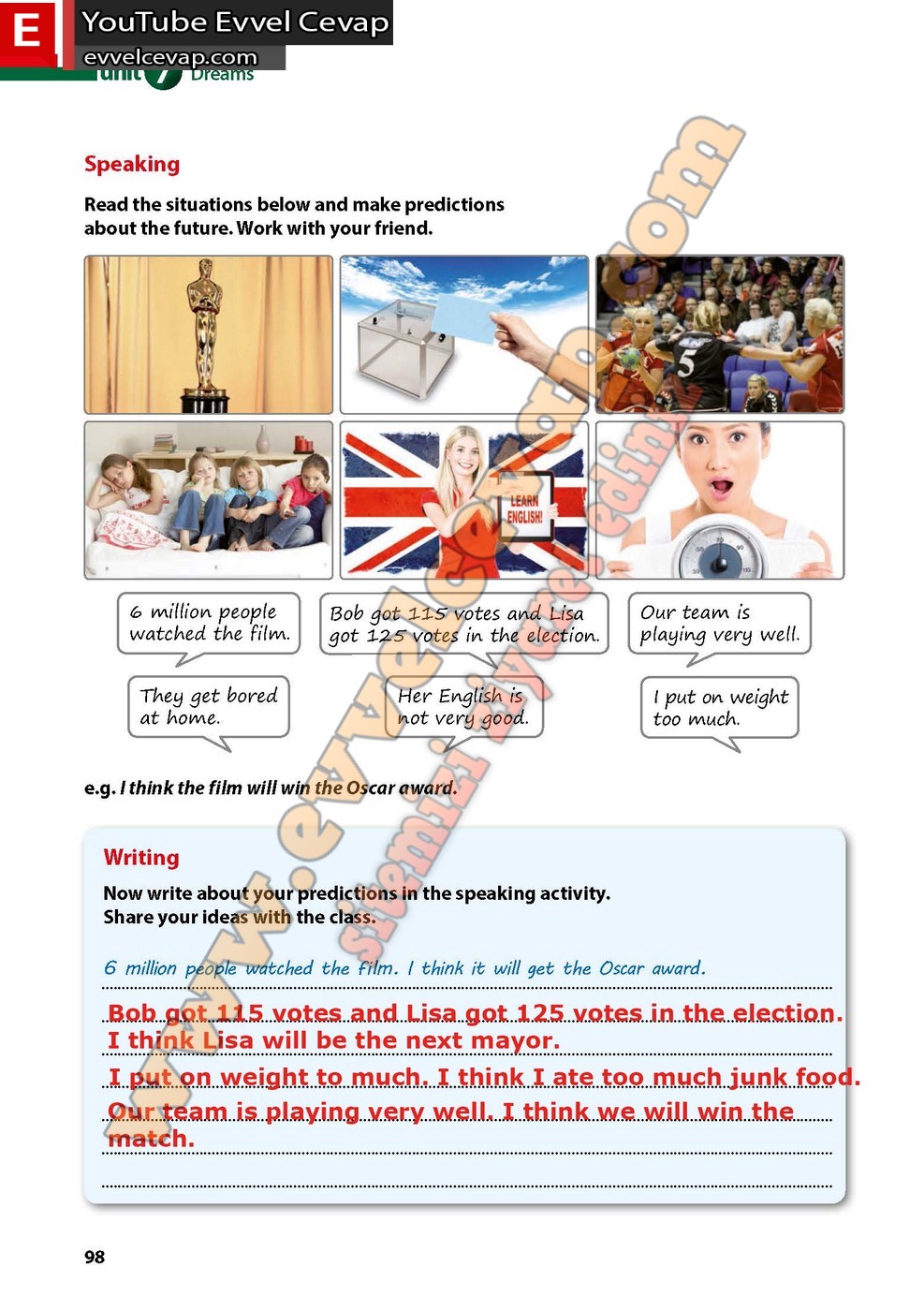 7. Sınıf İngilizce Kök-e Yayıncılık Ders Kitabı Cevapları Sayfa 98