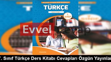 7. Sınıf Türkçe Ders Kitabı Cevapları Özgün Yayınları