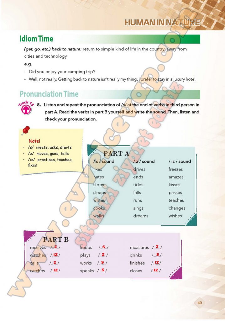9. Sınıf İngilizce Pasifik Yayınları Ders Kitabı Cevapları Sayfa 49