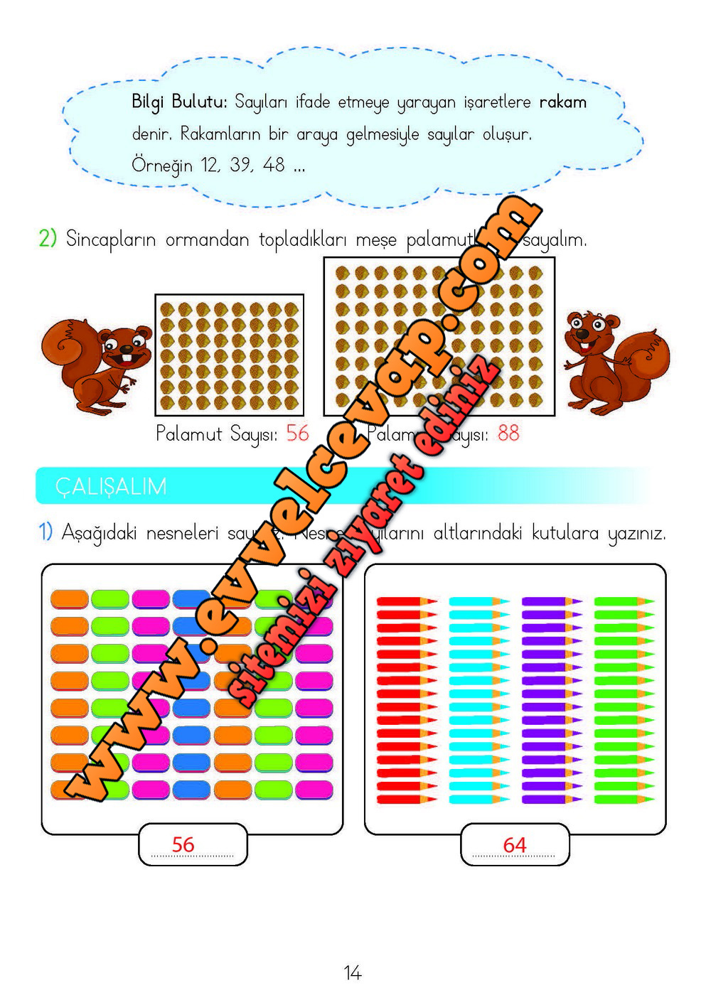 2. Sınıf Matematik Meb Yayınları Ders Kitabı Cevapları Sayfa 14