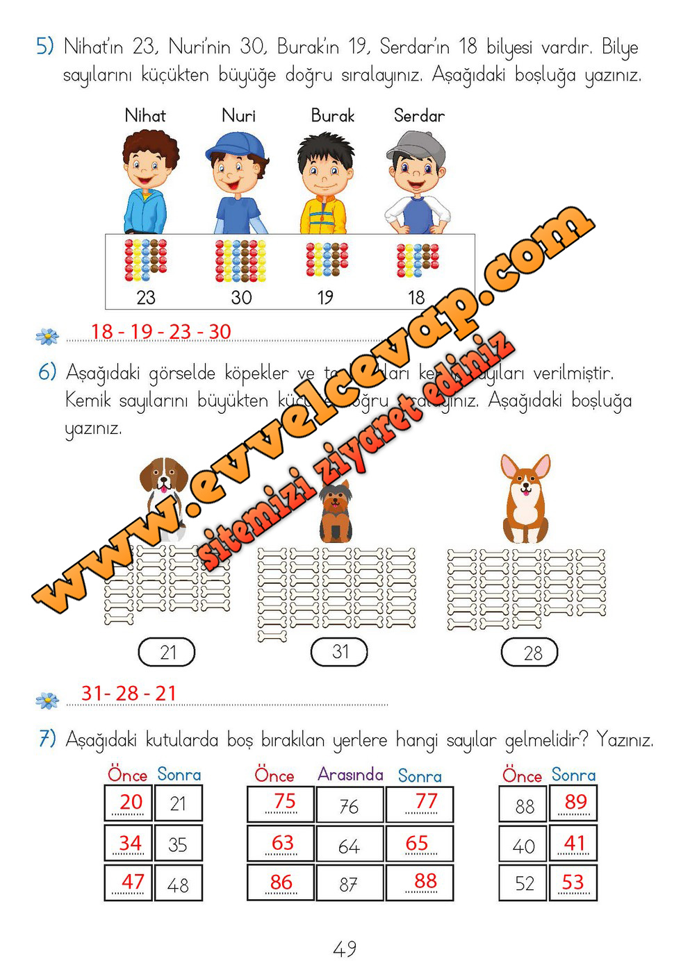 2. Sınıf Matematik Meb Yayınları Ders Kitabı Cevapları Sayfa 49