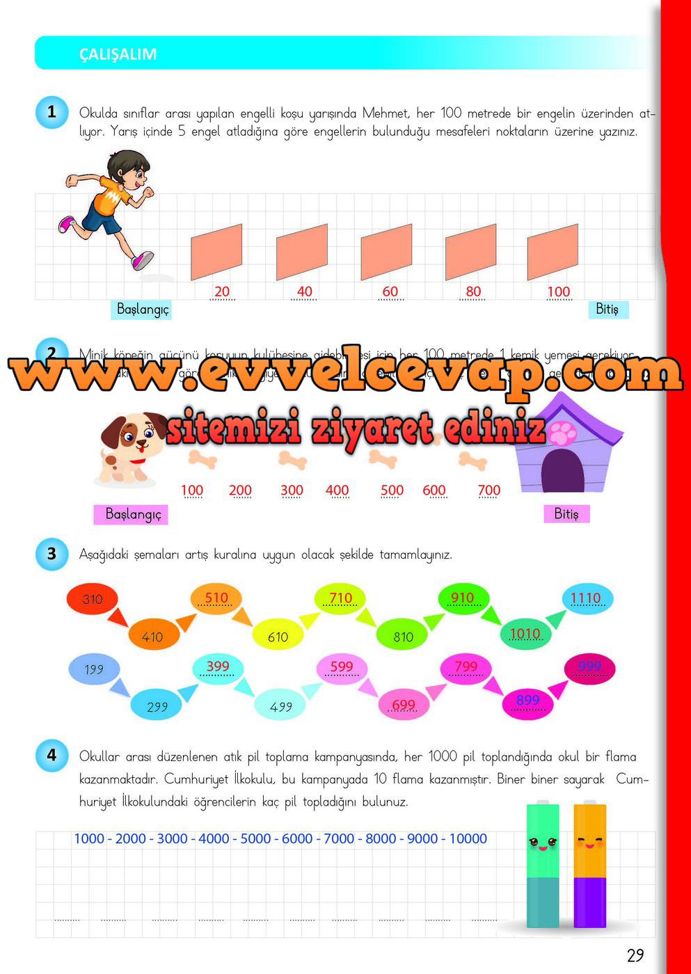 4. Sınıf Matematik Meb Yayınları Ders Kitabı Cevapları Sayfa 29