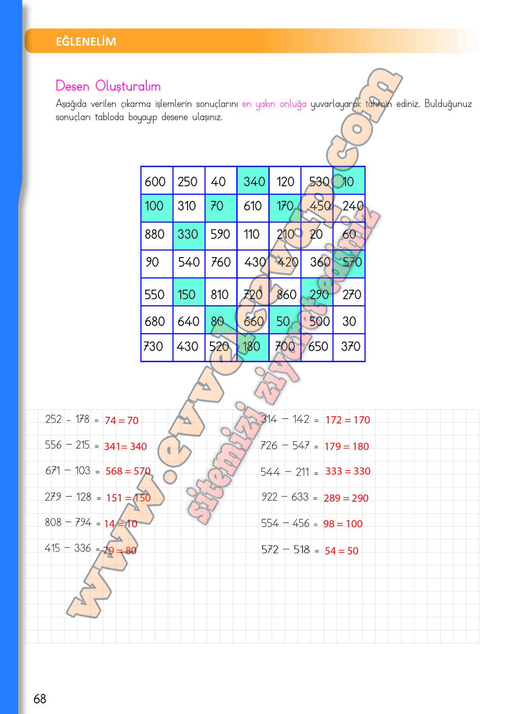 4 Sinif Matematik Meb Yayinlari Ders Kitabi Cevaplari Sayfa 68