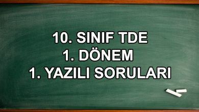 10. Sınıf Türk Dili ve Edebiyatı 1. Dönem 1. Yazılı Soruları