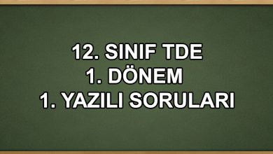 12. Sınıf Türk Dili ve Edebiyatı 1. Dönem 1. Yazılı Soruları