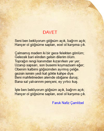 Davet Şiir İncelemesi Faruk Nafiz Çamlıbel