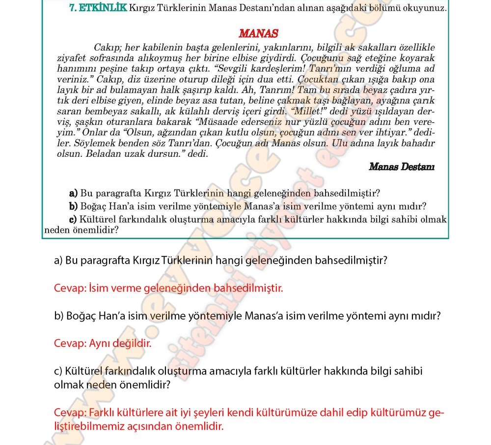 5. sınıf Anıttepe Yayıncılık Türkçe Ders Kitabı Cevapları Sayfa 125