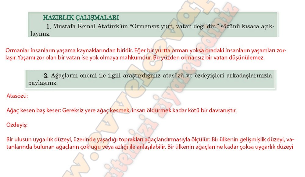 5. sınıf Anıttepe Yayıncılık Türkçe Ders Kitabı Cevapları Sayfa 94