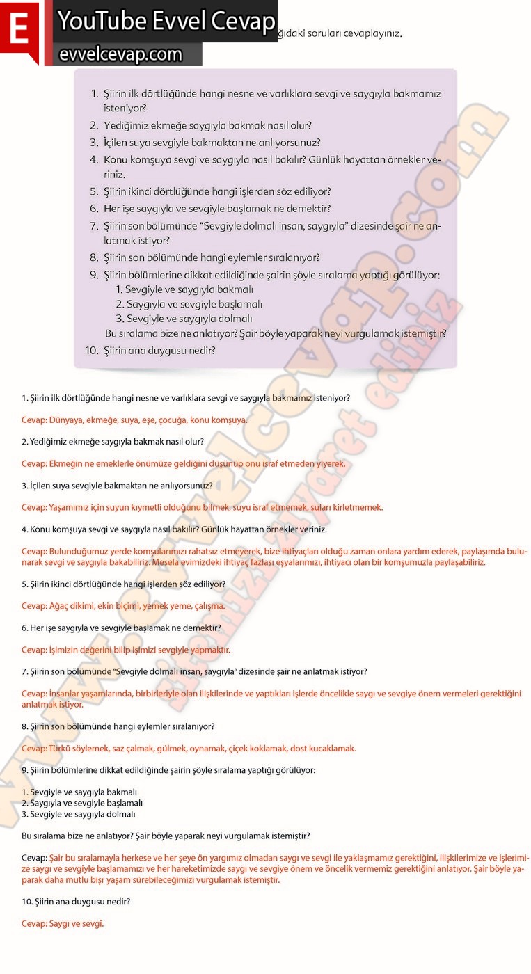 6. sınıf Ekoyay Yayınları Türkçe Ders Kitabı Cevapları Sayfa 111