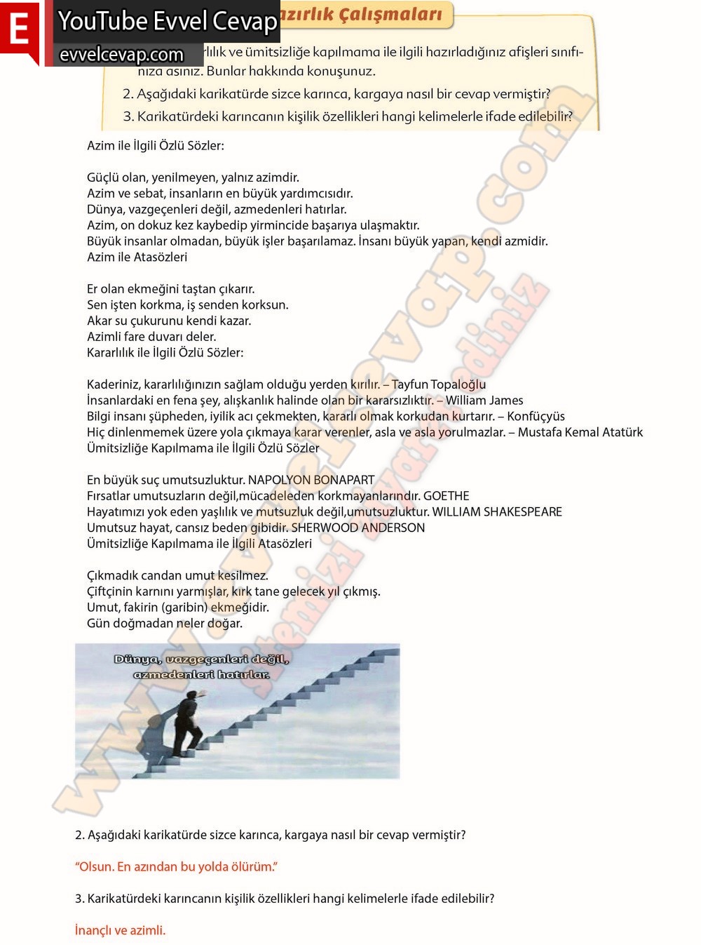 6. sınıf Ekoyay Yayınları Türkçe Ders Kitabı Cevapları Sayfa 116