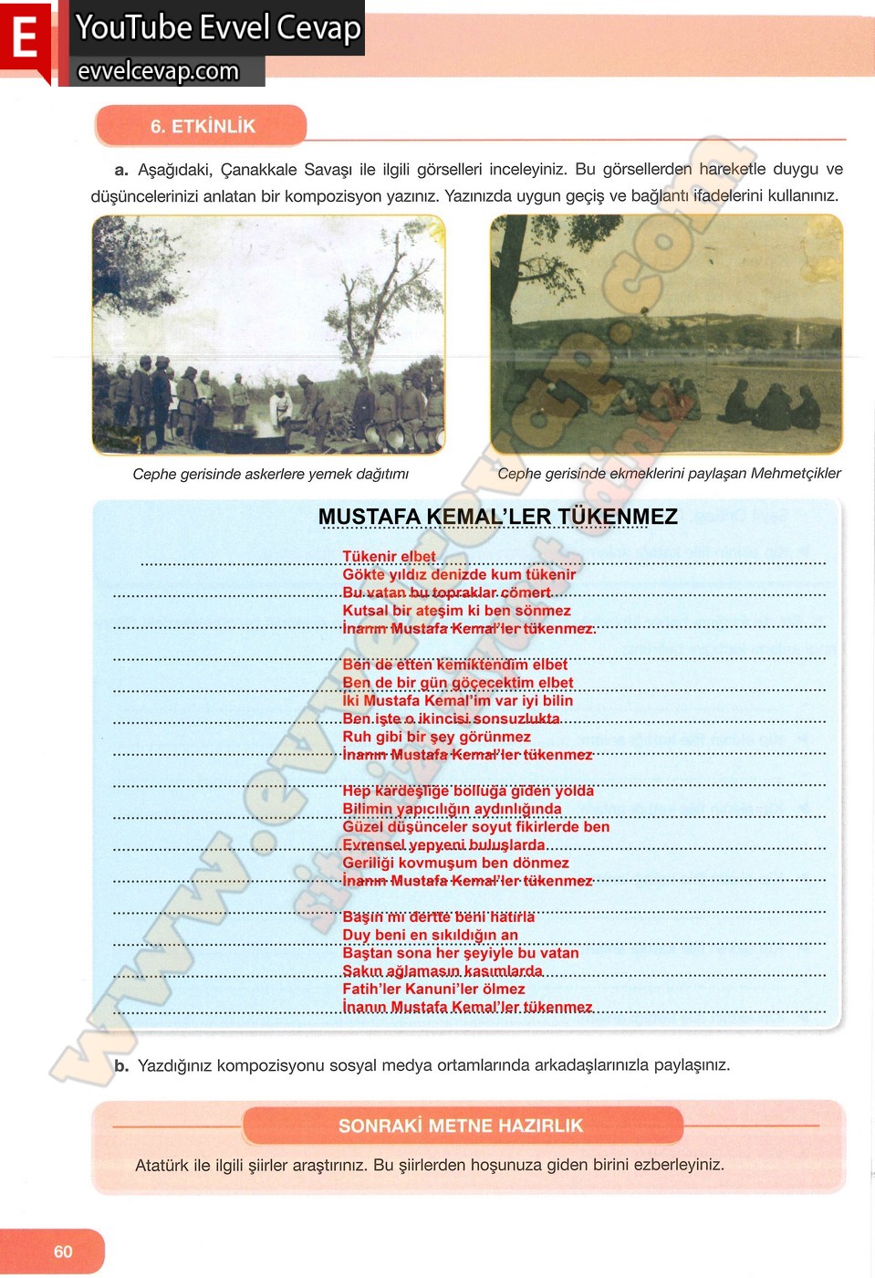7. Sınıf Özgün Yayınları Türkçe Ders Kitabı Cevapları Sayfa 60