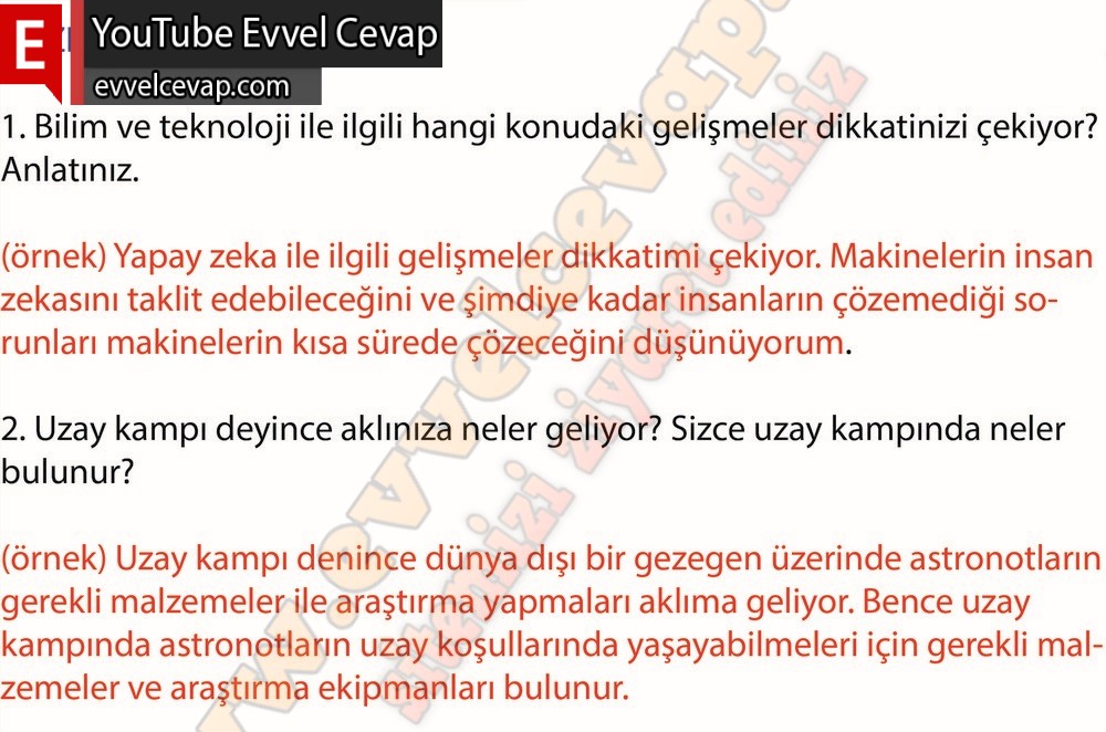 8. sınıf Meb Yayınları Türkçe Ders Kitabı Cevapları Sayfa 104