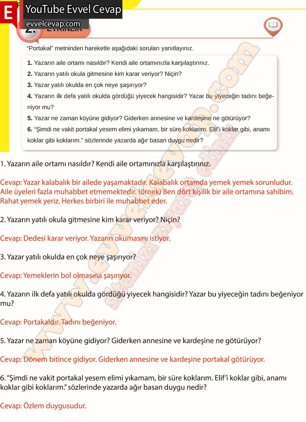 8. sınıf Meb Yayınları Türkçe Ders Kitabı Cevapları Sayfa 126