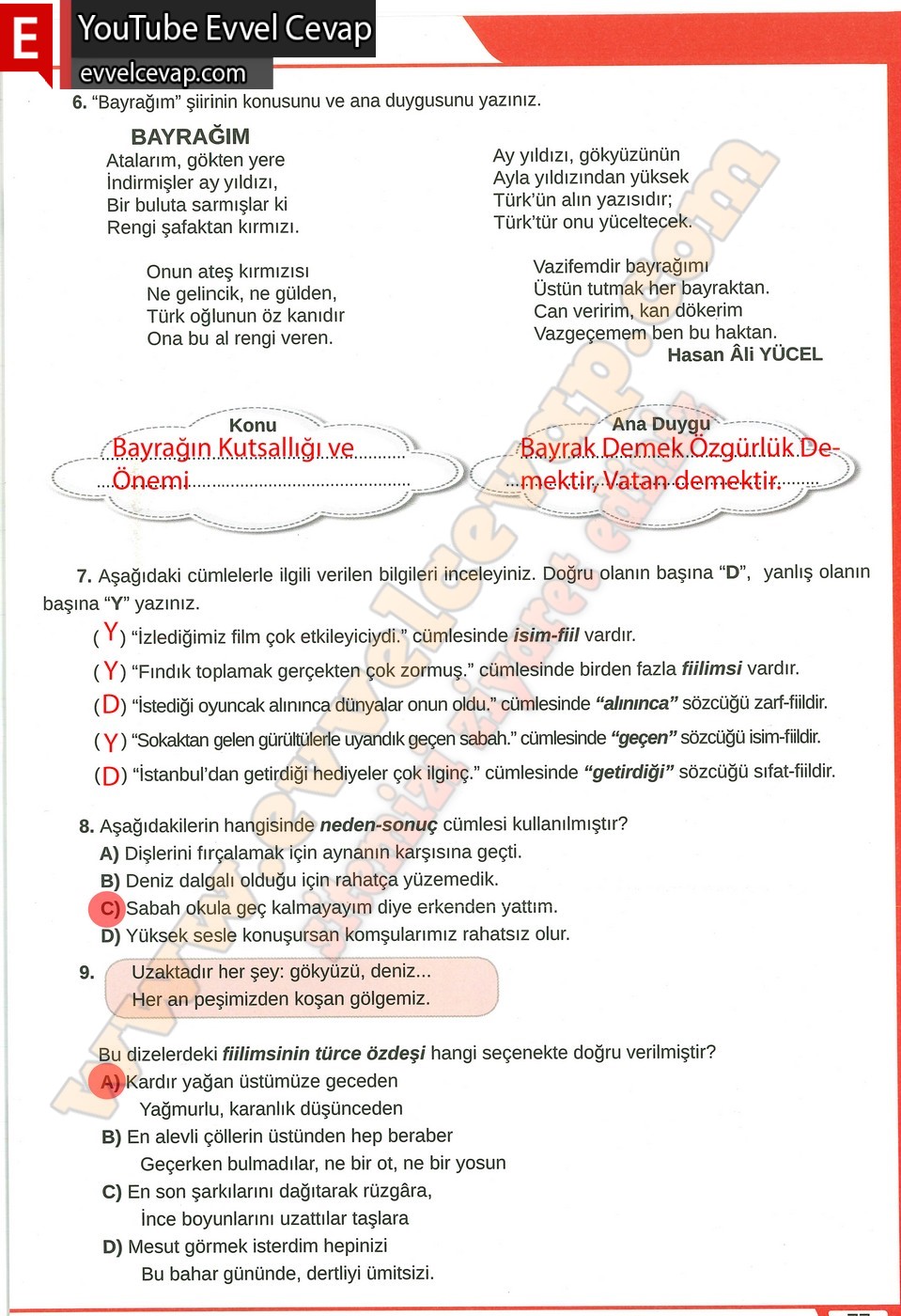 8. sınıf Meb Yayınları Türkçe Ders Kitabı Cevapları Sayfa 77