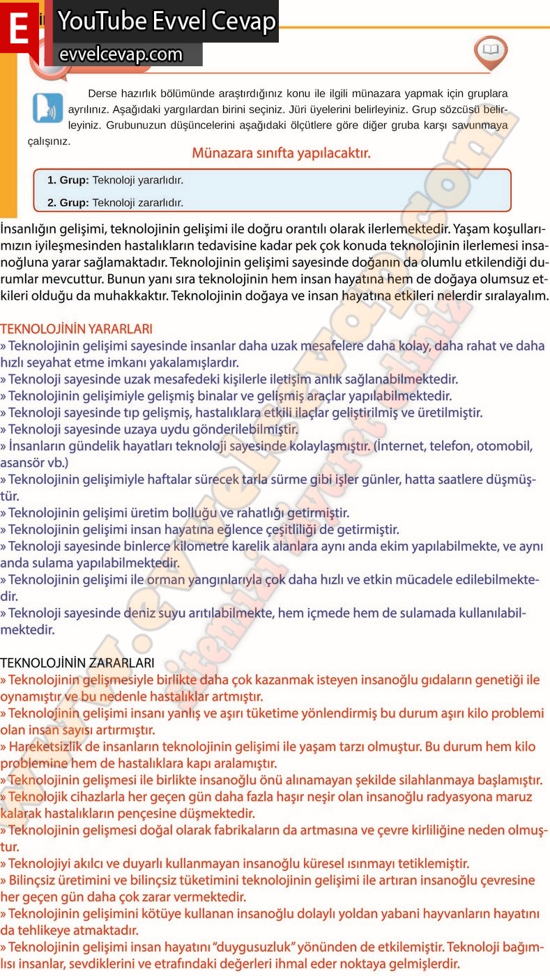 8. sınıf Meb Yayınları Türkçe Ders Kitabı Cevapları Sayfa 86