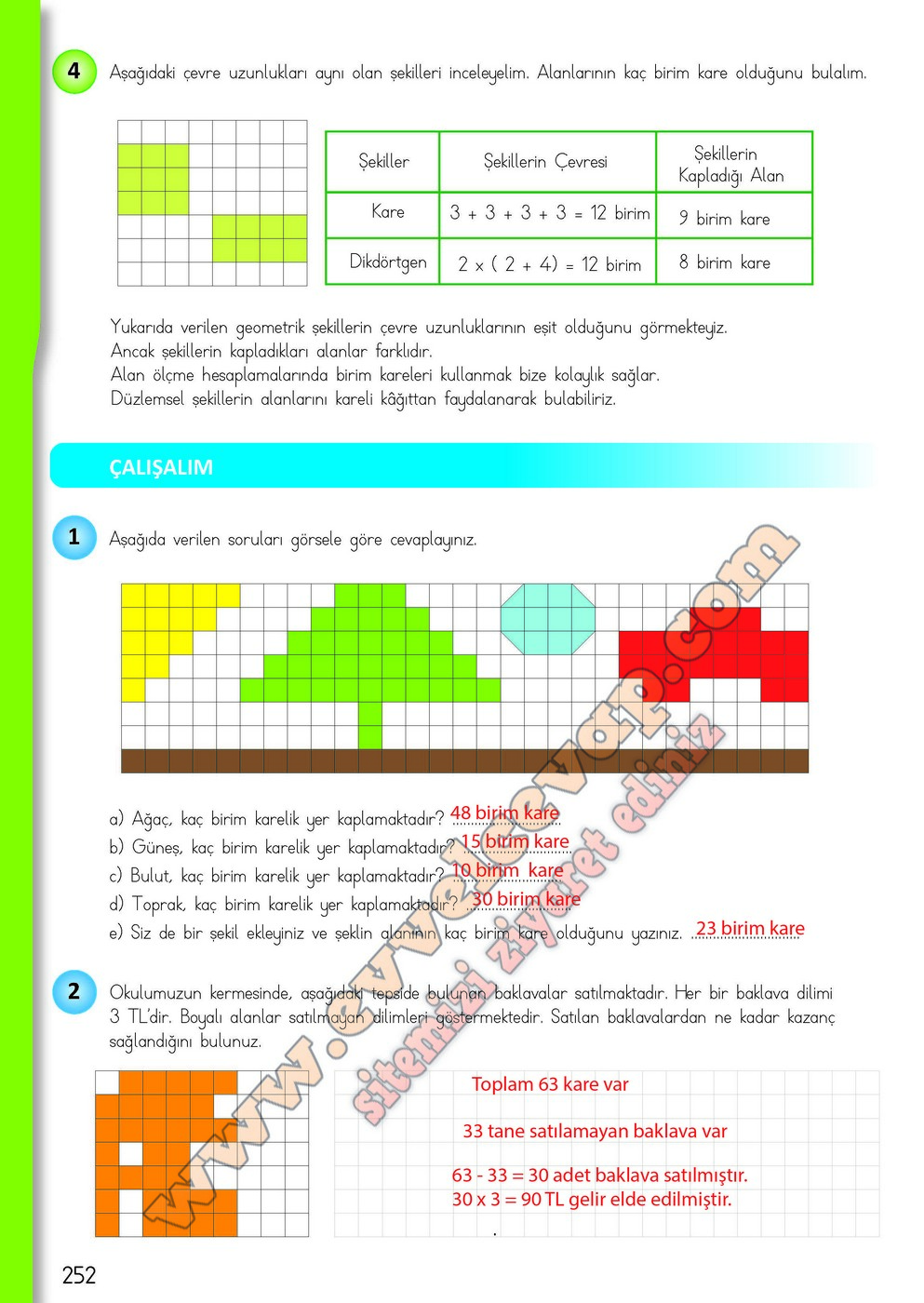 4 Sinif Matematik Ders Kitabi Meb Sayfa 252 253 255 256 258 259 Cevaplari
