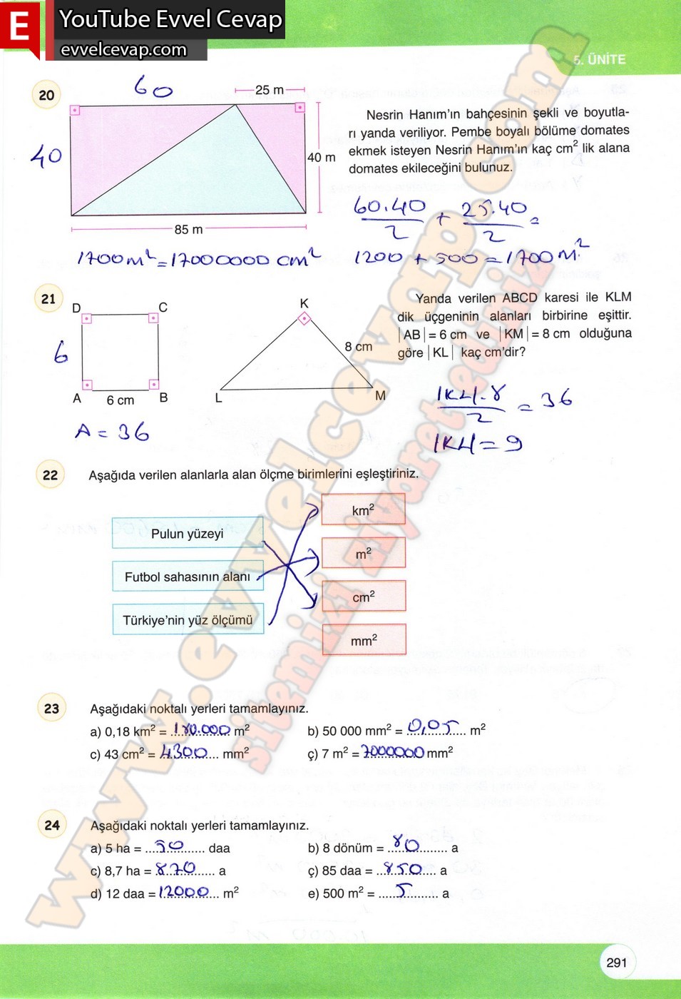 6 Sinif Matematik Ders Kitabi Ogun Sayfa 287 288 289 290 291 292 Cevaplari
