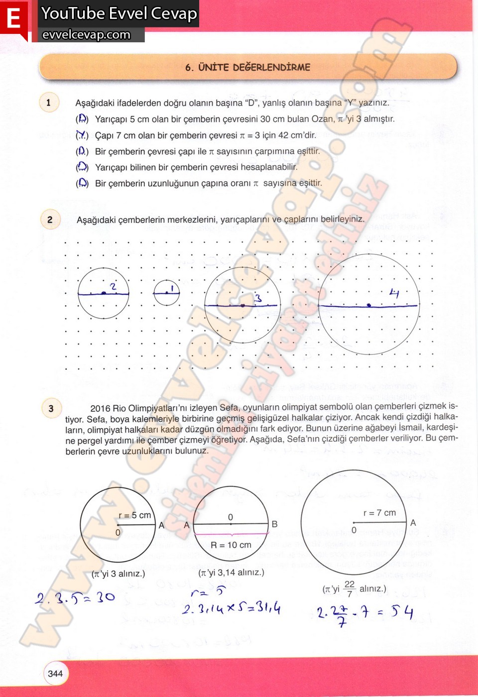 6 Sinif Matematik Ders Kitabi Ogun Sayfa 344 345 346 347 Cevaplari
