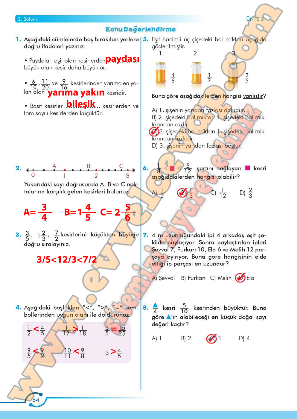 6 Sinif Matematik Ders Kitabi Meb Sayfa 61 62 63 64 Cevaplari