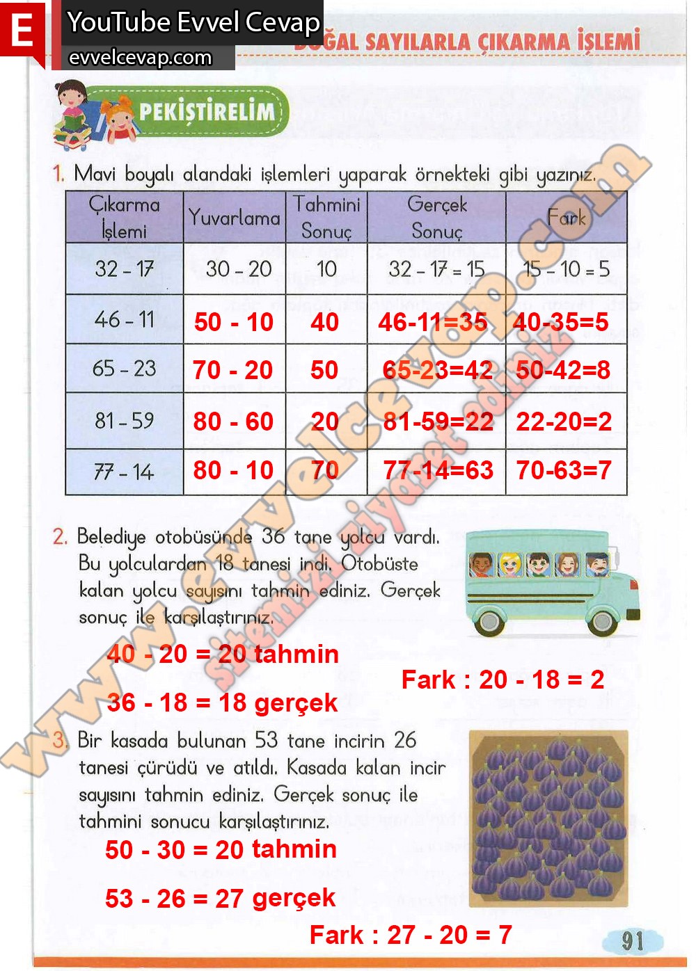 2 Sinif Matematik Ders Kitabi Cevaplari Meb Yayinlari Sayfa 91