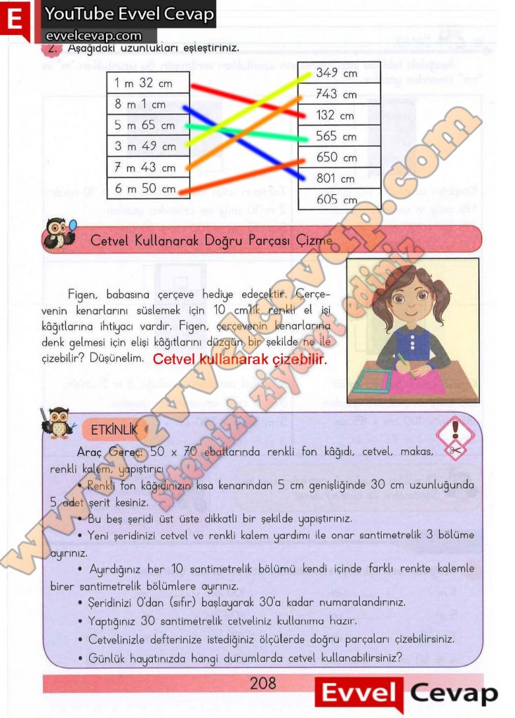 3. Sınıf Matematik Meb Yayınları Ders Kitabı Cevapları Sayfa 208