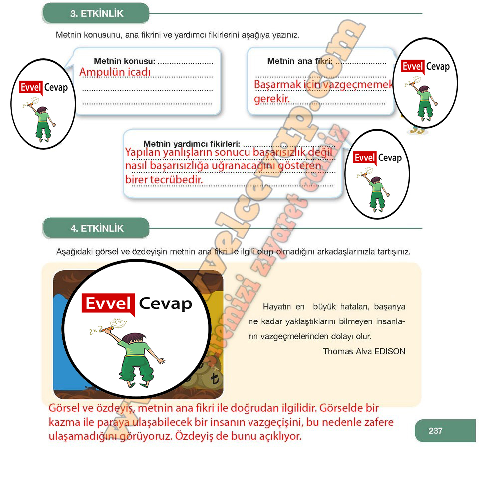 7 Sinif Ozgun Yayinlari Turkce Ders Kitabi Cevaplari Sayfa 234 235 236 237 238 239 240