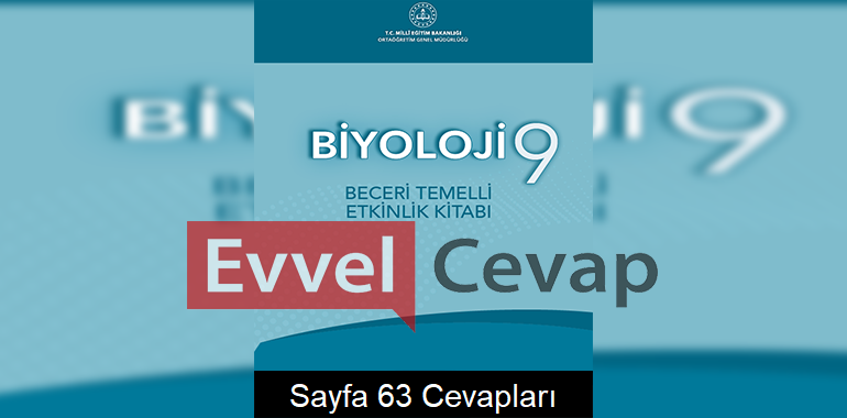 9. Sınıf Biyoloji Beceri Temelli Etkinlik Kitabı Cevapları Sayfa 63 