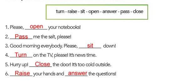 Complete the statements with the correct words.