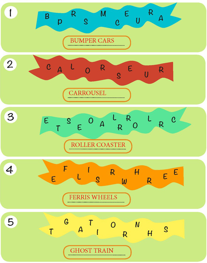 Unscramble the words.