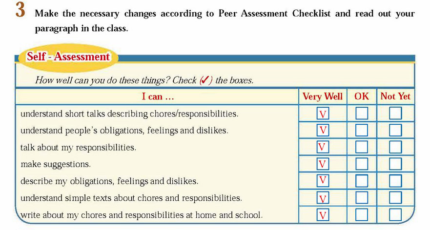 Necessary на русском. Peer Assessment Checklist.