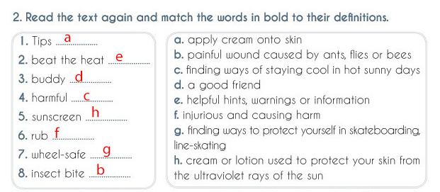 Read the text again and match the words in bold to their definitions.