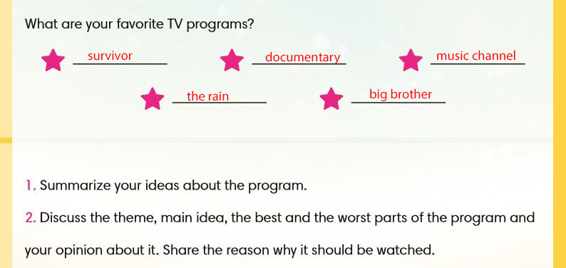 What are your favorite TV programs?