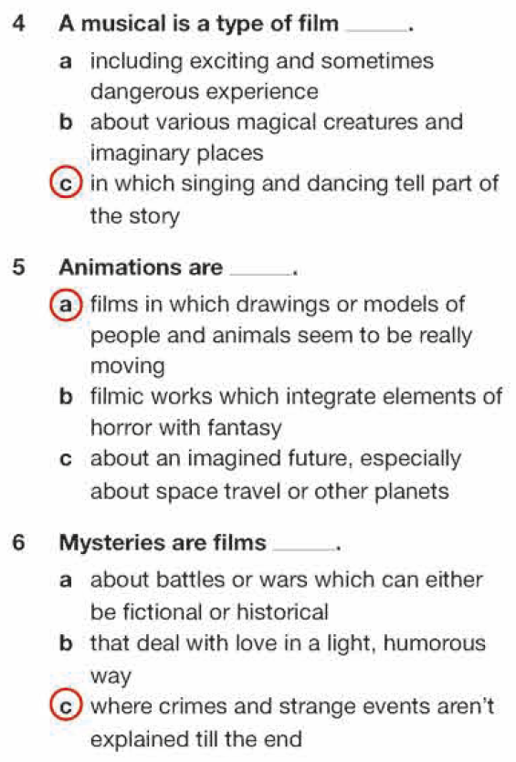 Circle the correct option to complete the sentences appropriately.