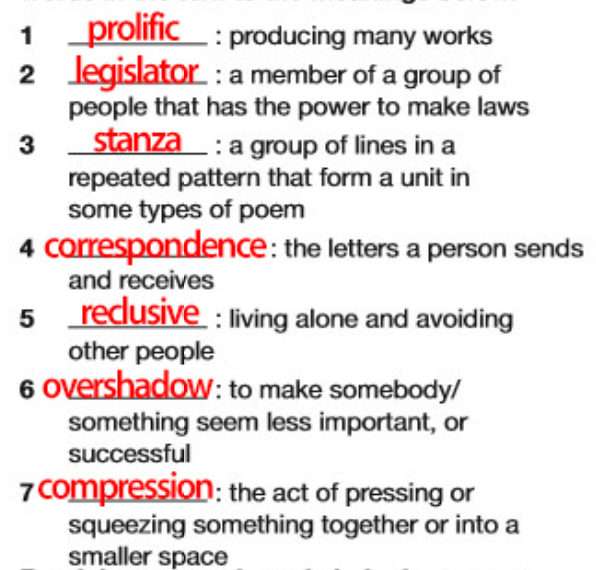 Match the highlighted