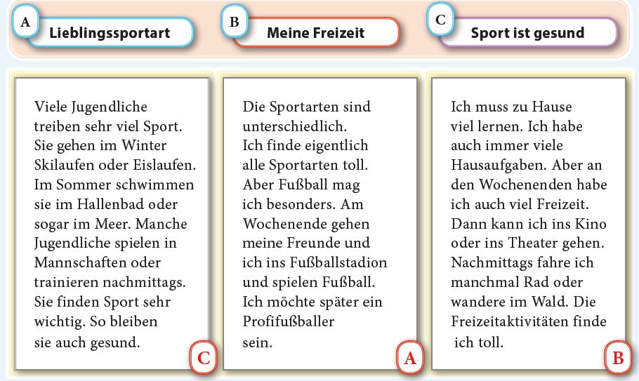 Lies die Texte und ordne die Uberschriften den Texten zu!