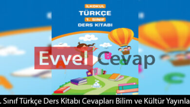 1. Sınıf Türkçe Ders Kitabı Cevapları Bilim ve Kültür Yayınları