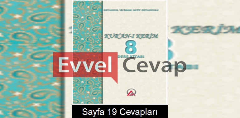 8. Sınıf Kur’an-ı Kerim Ders Kitabı Cevapları Ada Matbaacılık Sayfa 19 