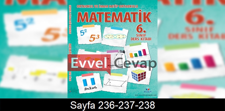 6. Sınıf Matematik Ders Kitabı Cevapları Koza Yayınları Sayfa 236-237-238
