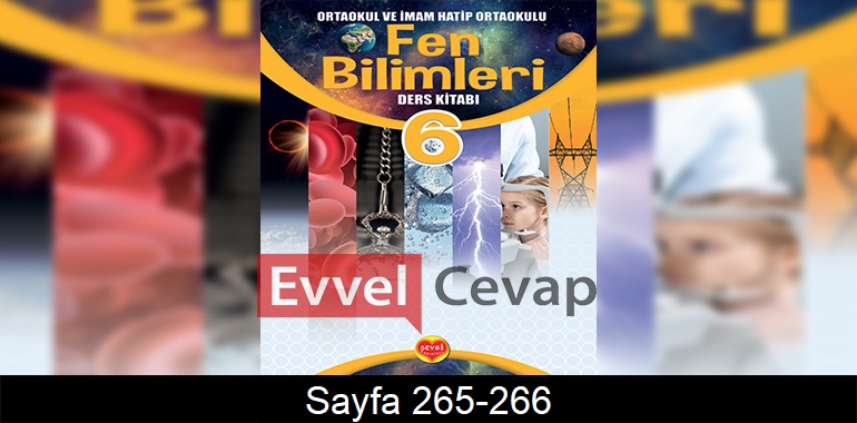 6. Sınıf Sevgi Yayınları Fen Bilimleri Ders Kitabı Cevapları Sayfa 265-266