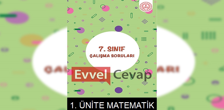 7. Sınıf Matematik Çalışma Soruları 1. Ünite Cevapları 