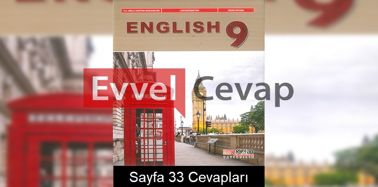 9. Sınıf İngilizce Ders Kitabı Cevapları Erkad Yayıncılık Sayfa 33 