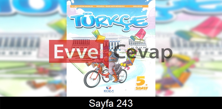 5. Sınıf Koza Yayınları Türkçe Ders Kitabı Cevapları Sayfa 243
