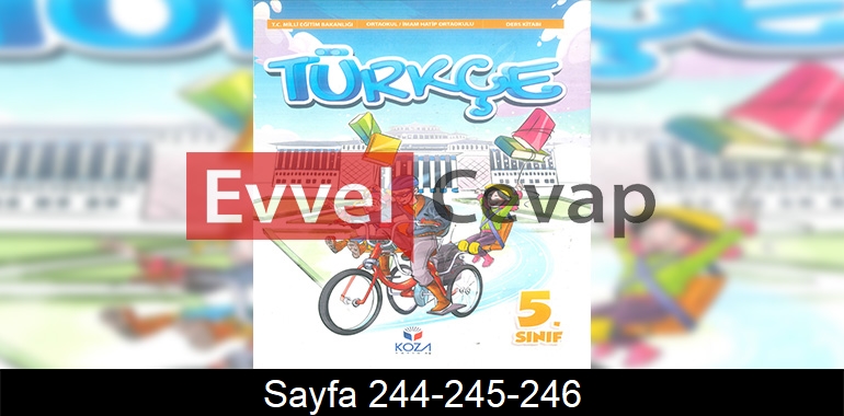 5. Sınıf Koza Yayınları Türkçe Ders Kitabı Cevapları Sayfa 244-245-246