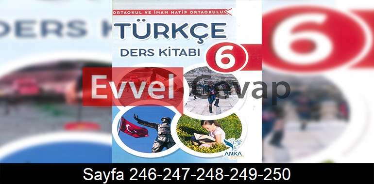 6. Sınıf Anka Yayınları Türkçe Ders Kitabı Cevapları Sayfa 246-247-248-249-250
