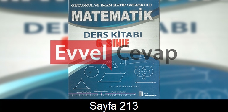 6. Sınıf Ata Yayınları Matematik Ders Kitabı Cevapları Sayfa 213 