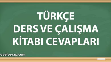 Türkçe Ders ve Çalışma Kitabı Cevapları