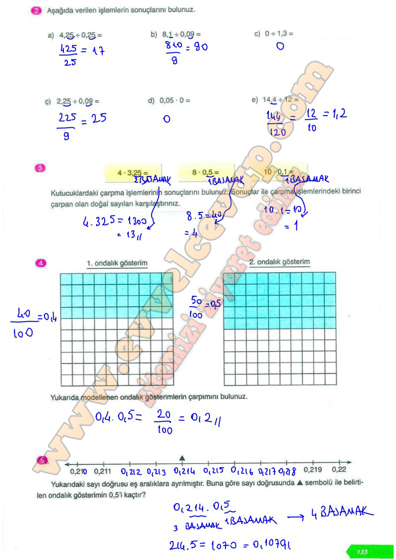 6. Sınıf Matematik Ders Kitabı Cevapları Ata Yayıncılık Sayfa 133