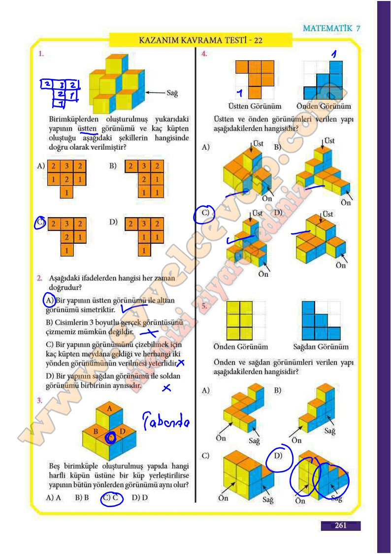 7-sinif-matematik-ders-kitabi-cevabi-meb-sayfa-261